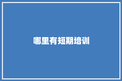 哪里有短期培训