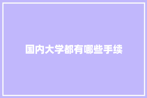 国内大学都有哪些手续