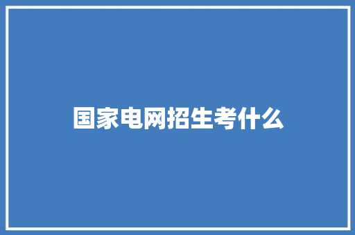 国家电网招生考什么