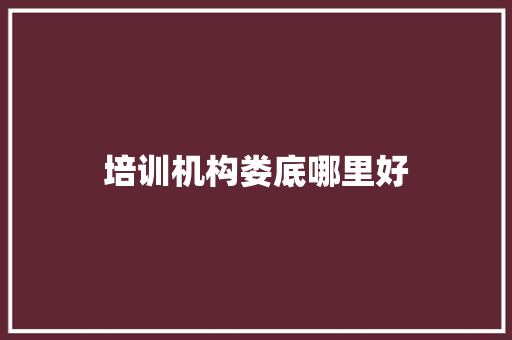 培训机构娄底哪里好