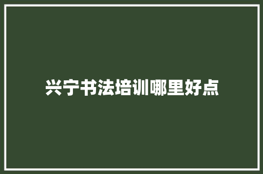 兴宁书法培训哪里好点