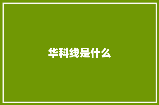 华科线是什么