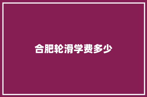 合肥轮滑学费多少