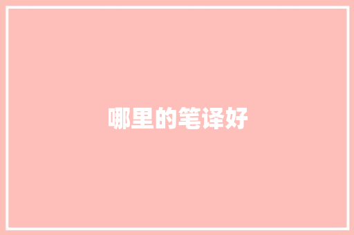 哪里的笔译好