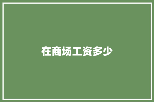 在商场工资多少