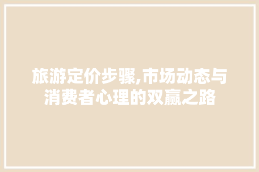 旅游定价步骤,市场动态与消费者心理的双赢之路