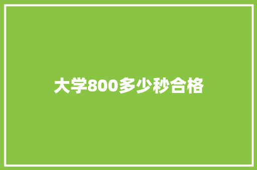 大学800多少秒合格