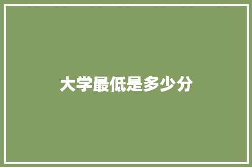 大学最低是多少分