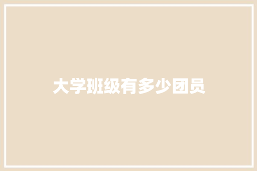 大学班级有多少团员