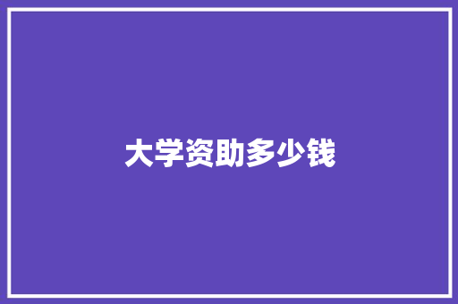大学资助多少钱