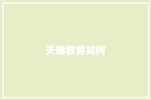 天梯教育如何