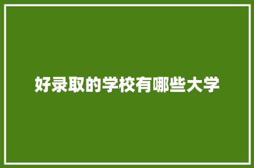 好录取的学校有哪些大学