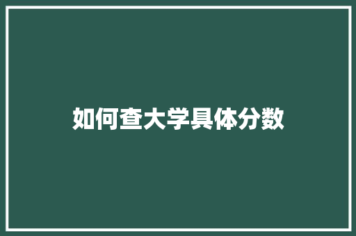 如何查大学具体分数