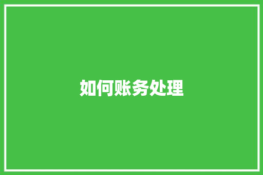 如何账务处理