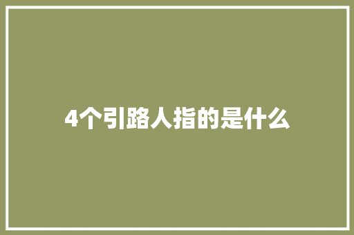 4个引路人指的是什么