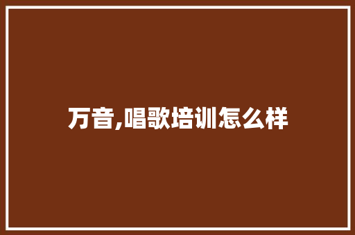 万音,唱歌培训怎么样