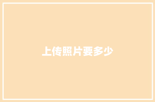 上传照片要多少