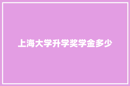 上海大学升学奖学金多少
