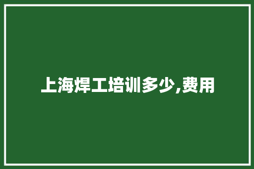 上海焊工培训多少,费用