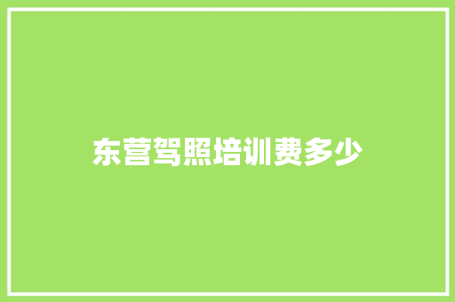 东营驾照培训费多少