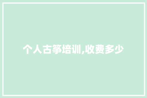个人古筝培训,收费多少
