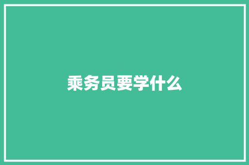 乘务员要学什么