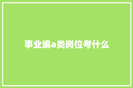 事业编a类岗位考什么