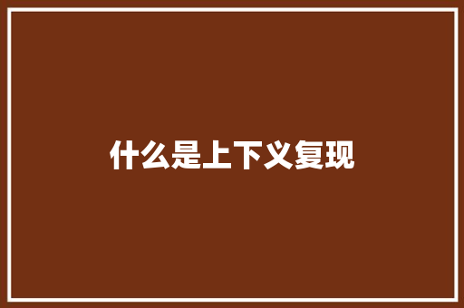 什么是上下义复现