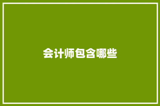 会计师包含哪些