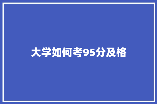 大学如何考95分及格
