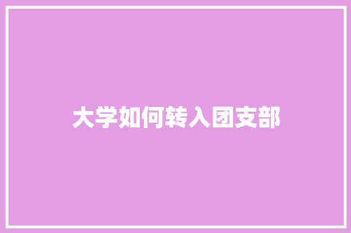 大学如何转入团支部