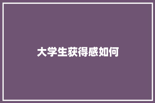 大学生获得感如何