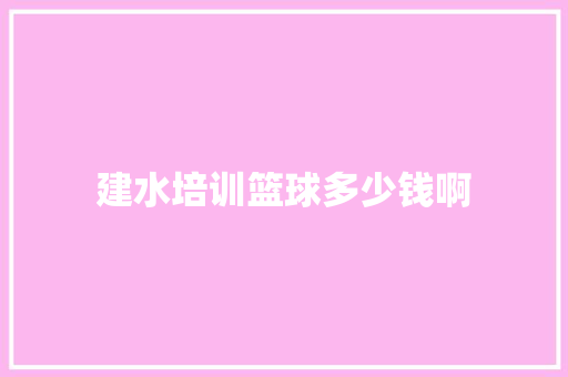 建水培训篮球多少钱啊