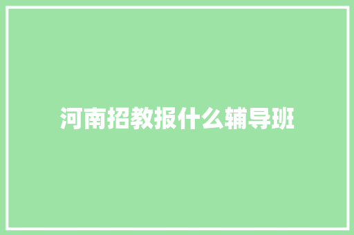 河南招教报什么辅导班 汉字拼音