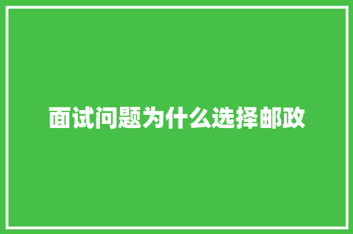 面试问题为什么选择邮政