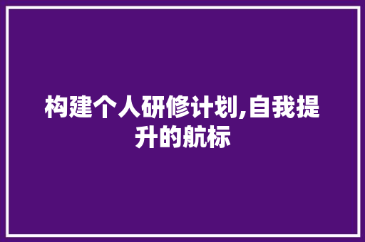 构建个人研修计划,自我提升的航标