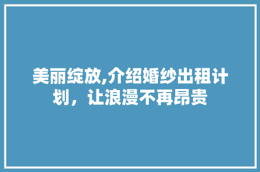 美丽绽放,介绍婚纱出租计划，让浪漫不再昂贵