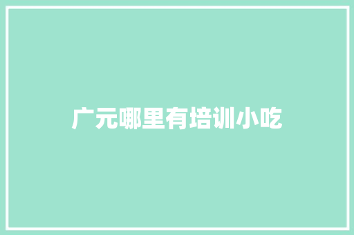 广元哪里有培训小吃