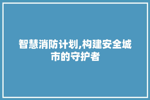 智慧消防计划,构建安全城市的守护者