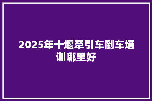2025年十堰牵引车倒车培训哪里好