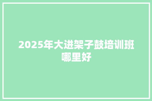 2025年大进架子鼓培训班哪里好