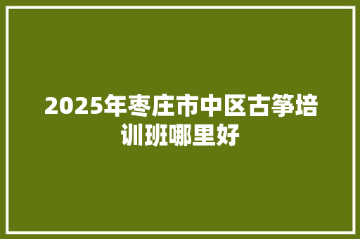 2025年枣庄市中区古筝培训班哪里好
