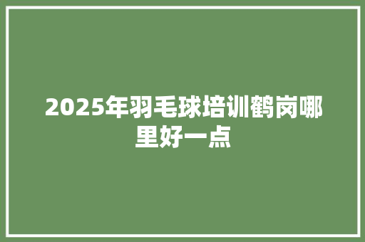 2025年羽毛球培训鹤岗哪里好一点