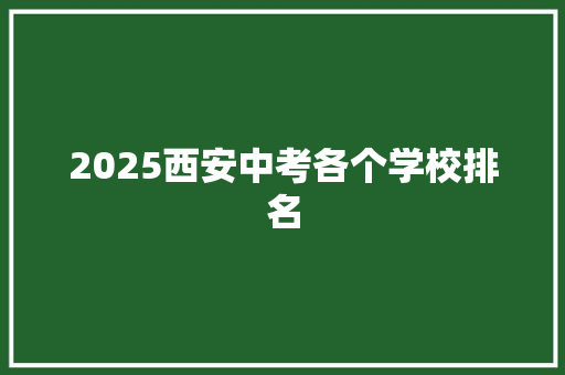 2025西安中考各个学校排名 英语单词