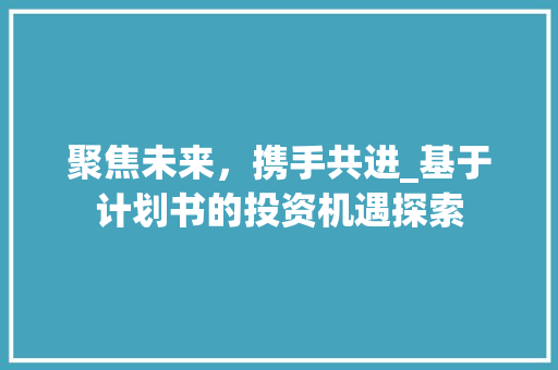 聚焦未来，携手共进_基于计划书的投资机遇探索