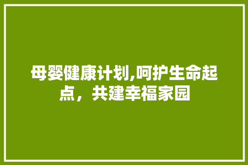 母婴健康计划,呵护生命起点，共建幸福家园