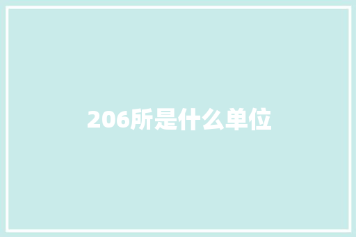 206所是什么单位