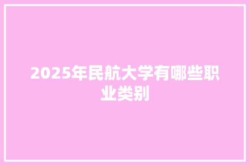 2025年民航大学有哪些职业类别