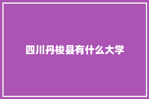 四川丹梭县有什么大学