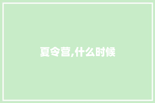 夏令营,什么时候